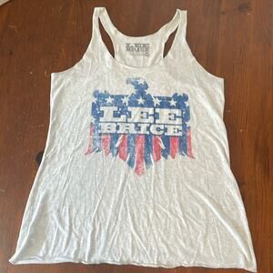 Lee Brice Official Merchandise Tank Top Large Gray Blue Red American Patriotic